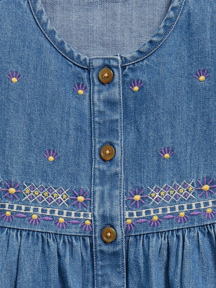 Embroidered Dress for Toddler Girls