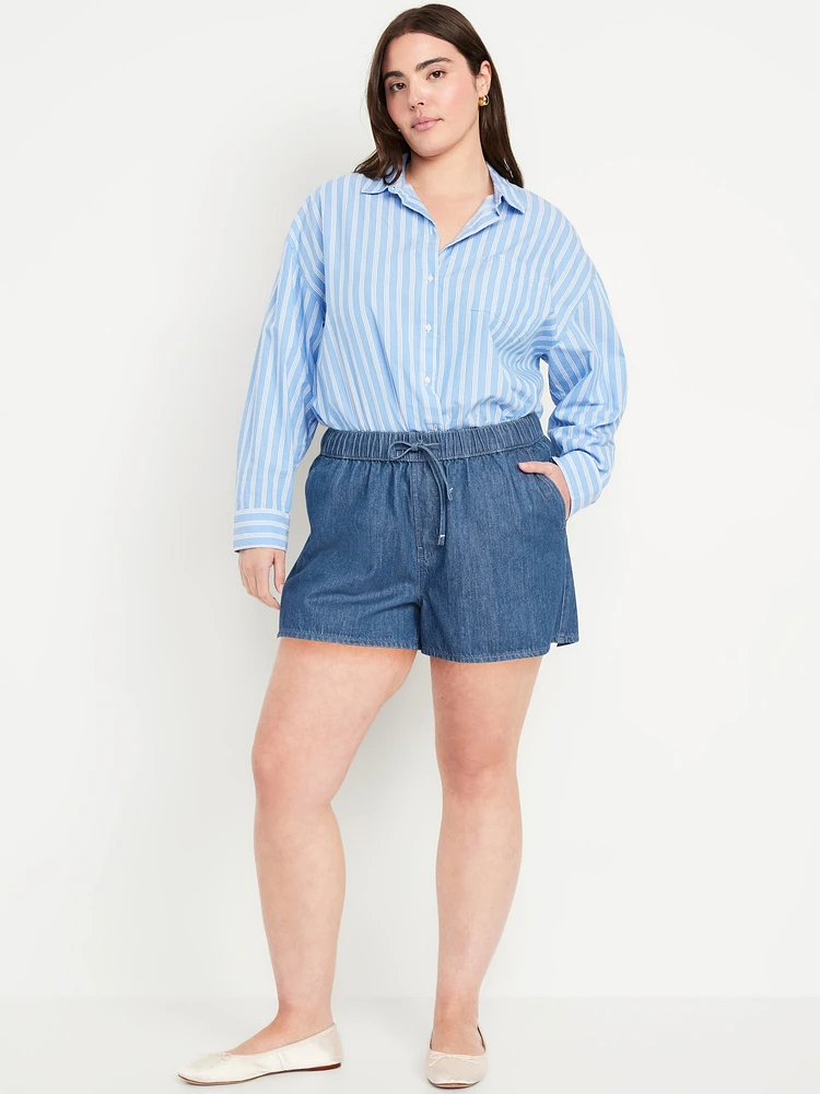 High-Waisted Baggy Jean Shorts