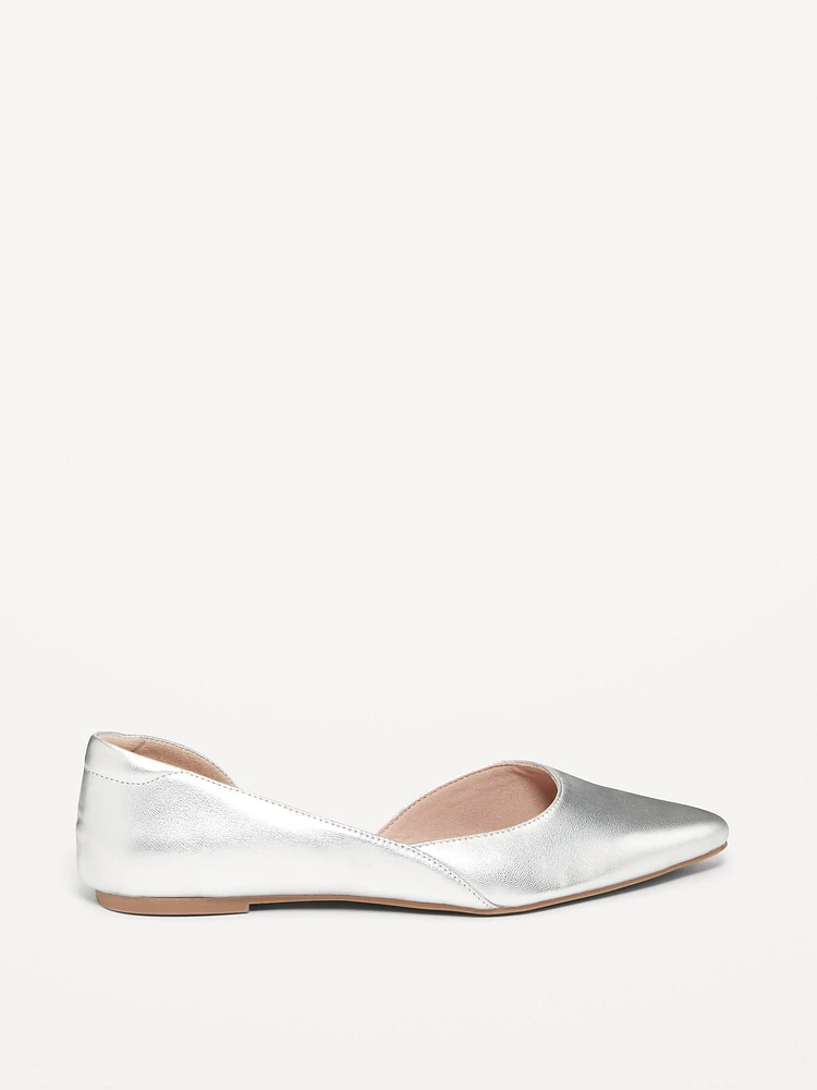 Faux-Leather D'Orsay Flats