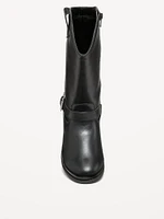 Tall Faux-Leather Buckled Boots for Girls