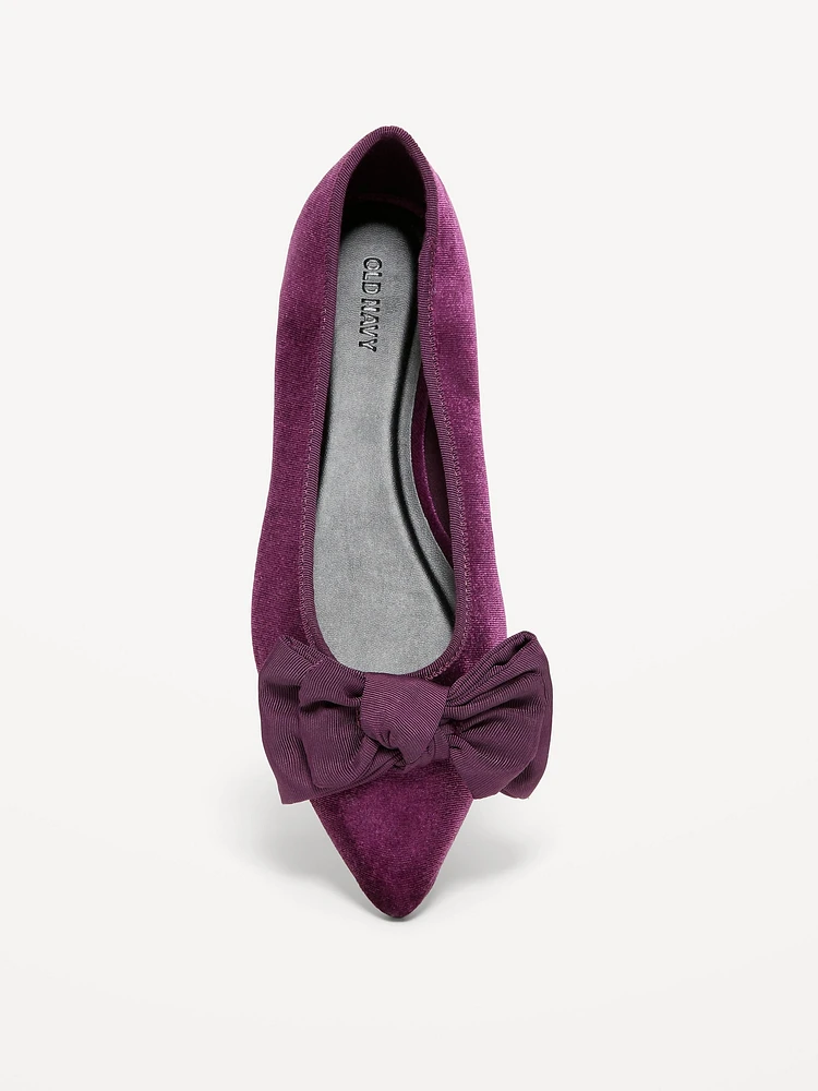 Velvet Pointed-Toe Flats