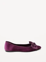 Velvet Pointed-Toe Flats