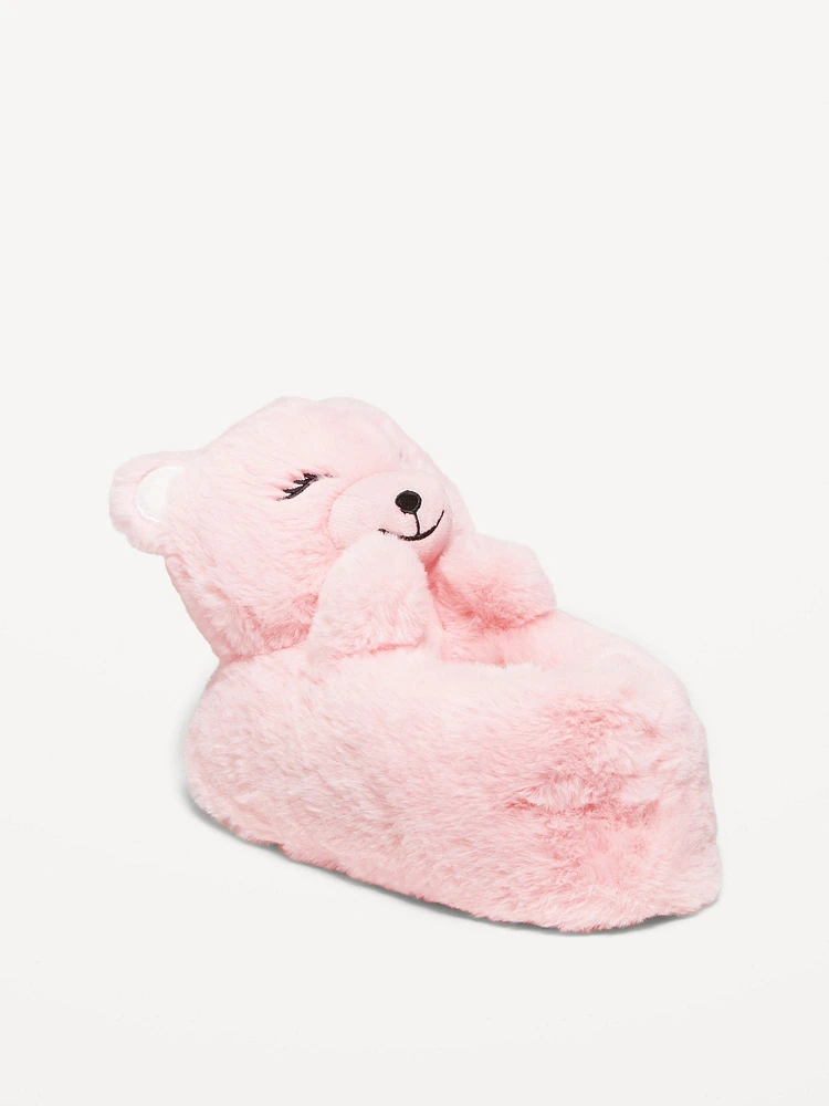 Faux-Fur Critter Slippers for Girls