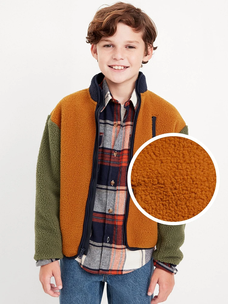 Full-Zip Sherpa Jacket for Boys