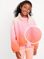 Mock-Neck Sherpa Full-Zip Jacket for Girls