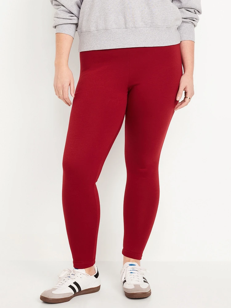 High-Waisted Fleece-Lined Fashion Layering Leggingss