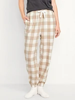 High-Waisted Flannel Pajama Joggers