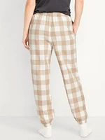 High-Waisted Flannel Pajama Joggers