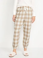 High-Waisted Flannel Pajama Joggers