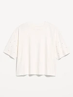 Oversized Crew-Neck Embellished T-Shirt