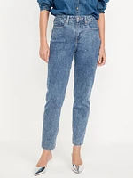 High-Waisted OG Straight Rhinestone-Embellished Ankle Jeans