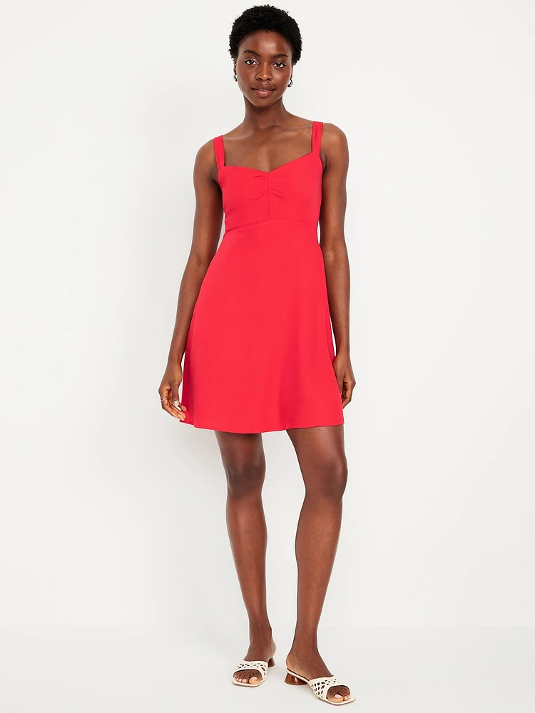 Fit & Flare Crepe Mini Dress