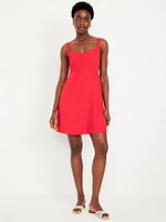 Fit & Flare Crepe Mini Dress