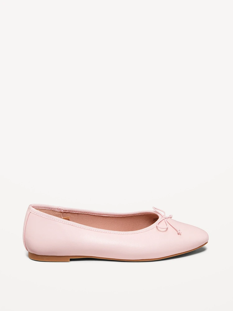 Faux-Leather Ballet Flats