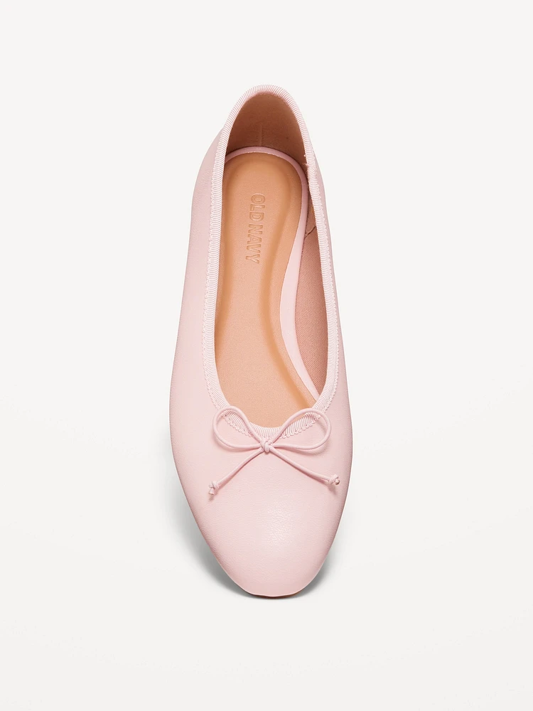 Faux-Leather Ballet Flats