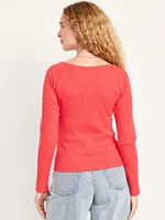 Cinched Rib-Knit Top