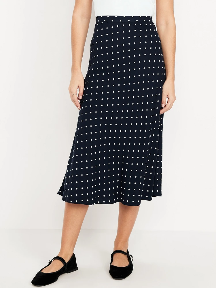 Crepe A-Line Midi Skirt