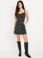 Fit & Flare Crepe Mini Dress