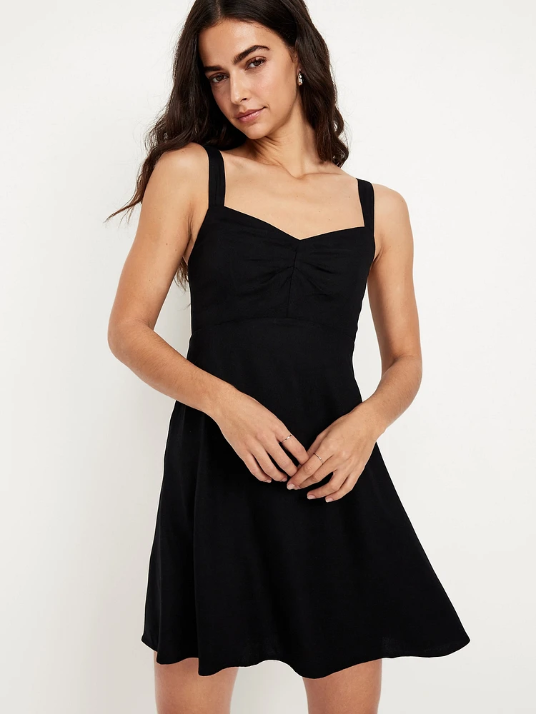 Fit & Flare Crepe Mini Dress