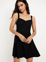 Fit & Flare Crepe Mini Dress