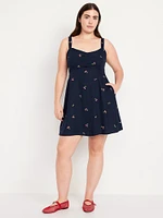 Fit & Flare Crepe Mini Dress