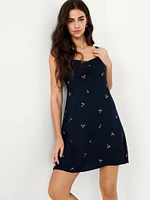 Fit & Flare Crepe Mini Dress