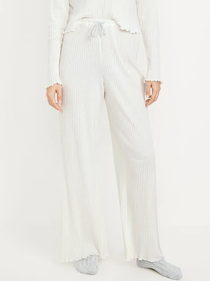 High-Waisted Ribbed Pajama Pants