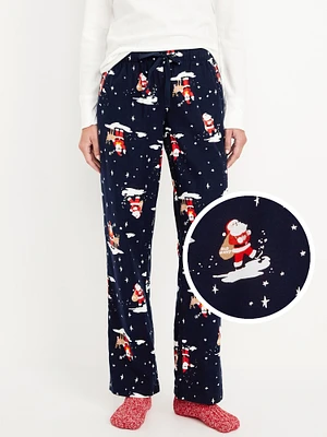 Mid-Rise Printed Flannel Pajama Pants