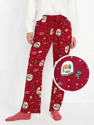 Mid-Rise Flannel Pajama Pants