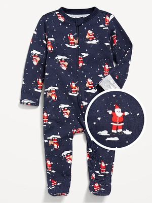 2-Way-Zip Printed Sleep & Play Footed One-Piece for Baby