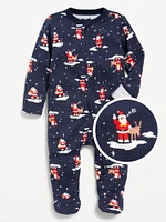 2-Way-Zip Printed Sleep & Play Footed One-Piece for Baby