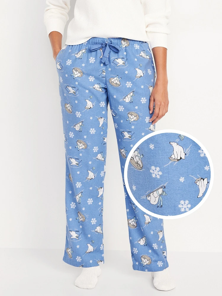 Mid-Rise Flannel Pajama Pants