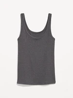 First-Layer Ribbed Scoop-Neck Tank Top