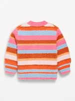 Striped Eyelash Button-Front Cardigan Sweater for Baby