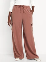 Extra High-Waisted Drapey Cargo Super Wide-Leg Pants