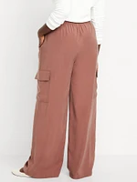 Extra High-Waisted Drapey Cargo Super Wide-Leg Pants