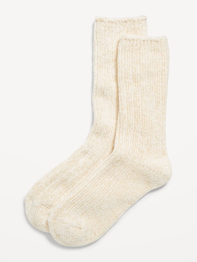 Metallic Chenille Crew Sock for Women