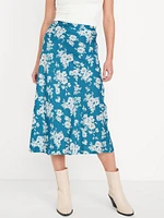 Crepe A-Line Midi Skirt