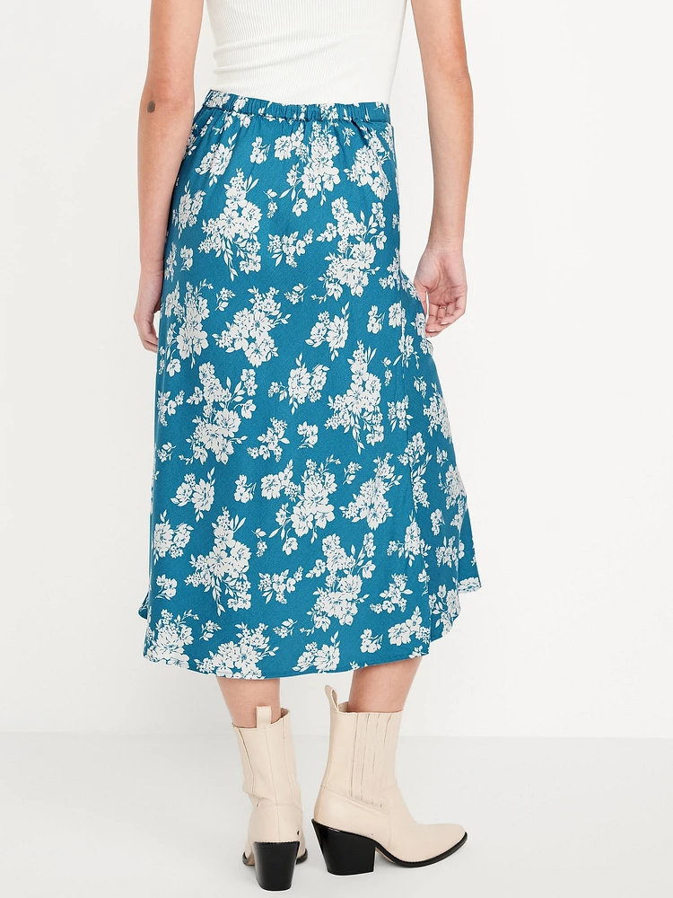 Crepe A-Line Midi Skirt