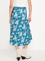 Crepe A-Line Midi Skirt