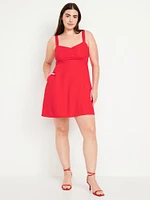 Fit & Flare Crepe Mini Dress