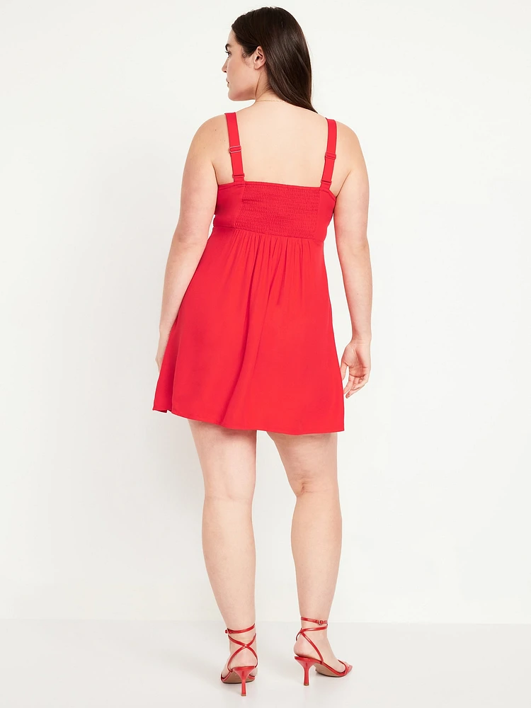 Fit & Flare Crepe Mini Dress