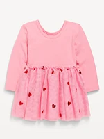 Long-Sleeve Fit and Flare Tutu Dress for Toddler Girls