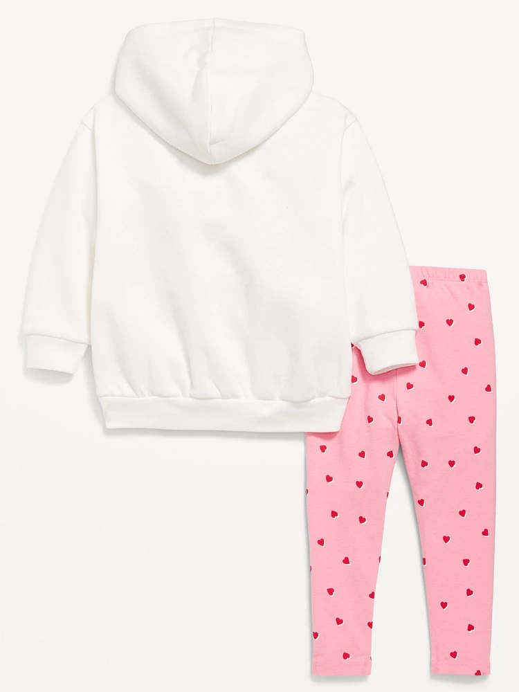 Disney© Graphic Tunic Hoodie and Leggings Set for Toddler Girls