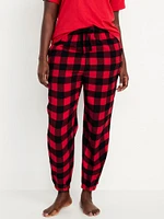 High-Waisted Flannel Pajama Joggers for Women