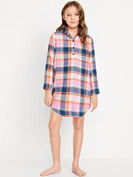 Collared Flannel Nightgown for Girls