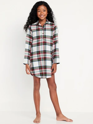 Collared Flannel Nightgown for Girls