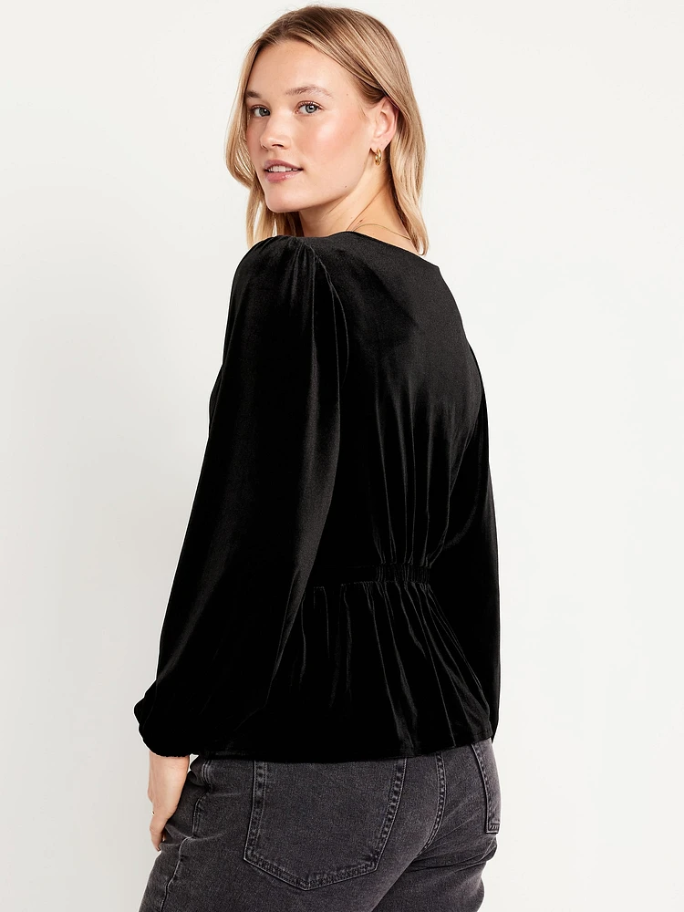 Waist-Defined Peplum Top