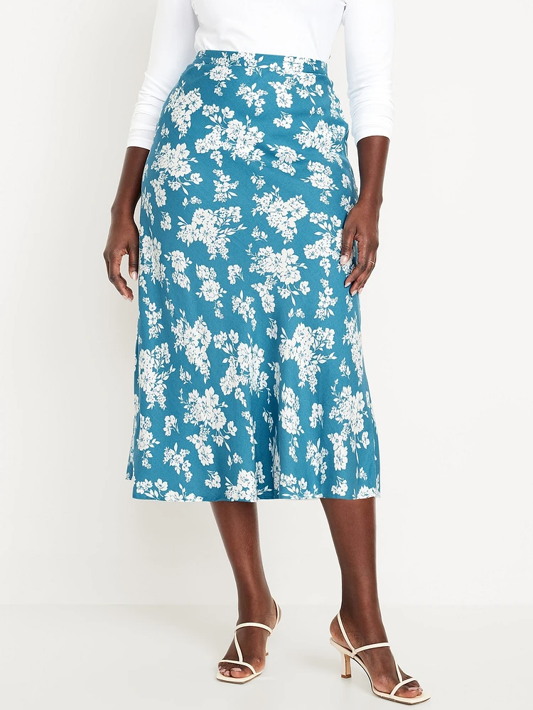 Crepe A-Line Midi Skirt