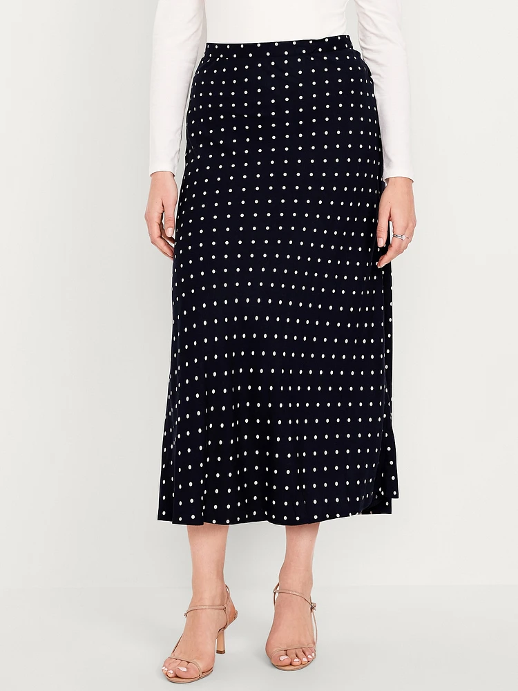 Crepe A-Line Midi Skirt